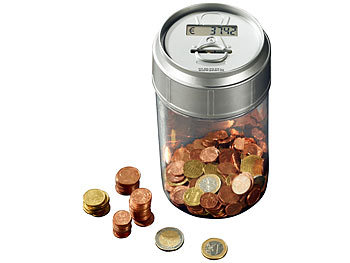 Spardose mit Zählwerk für Münzen 1 Cent bis 2 Euro SAFE Spardose mit Zähler Münzenzähler 