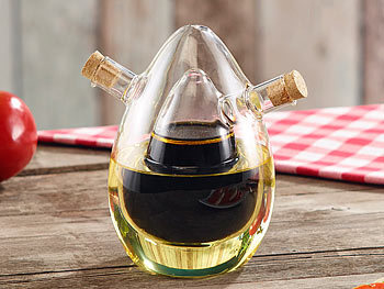 2 teiliges Essig & Öl Set Glaskaraffe Küche Ölspender Essigflasche Ölflasche