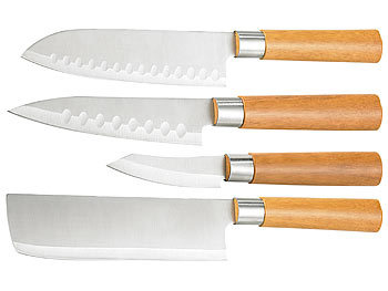 TokioKitchenWare 4-teiliges Küchen-Messerset Edelstahl (PEARL Edition)
