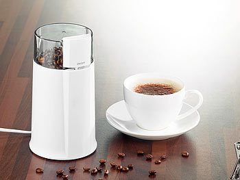 PEARL Elektrische Kaffeemühle MH-20 mit Schlagmahlwerk, 160 Watt, 8 Tassen