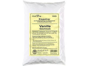 Eispulver:  Softeispulver Vanille-Geschmack, 1,1 kg