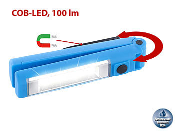 Lunartec Klappbare Arbeitsleuchte mit 16 COB-LEDs, 1 Watt, 100 Lumen, IPX4