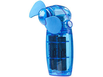 Gebläse: PEARL Batterie-betriebener Mini-Hand- und Taschen-Ventilator, blau