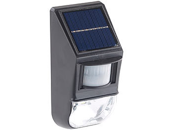 Lunartec LED-Solar-Wandleuchte, Dämmerungs- & PIR-Bewegungssensor, 50 lm, 0,5 W