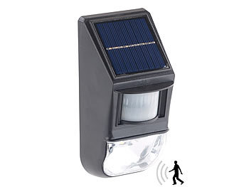 Lunartec LED-Solar-Wandleuchte, Dämmerungs- & PIR-Bewegungssensor, 50 lm, 0,5 W