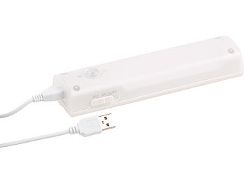 Lunartec 4in1-Akku-LED-Lampe mit Bewegungsmelder und USB-Ladefunktion, 1,2 Watt