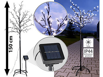 Lunartec 2er-Set Solar-LED-Lichterbäume, je 120 leuchtenden Blüten, Standfuß