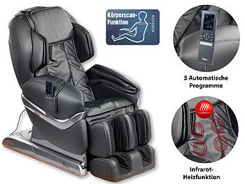infrarotsessel: newgen medicals Luxus-Ganzkörper-Massagesessel GMS-150 mit Infrarot-Wärme, schwarz