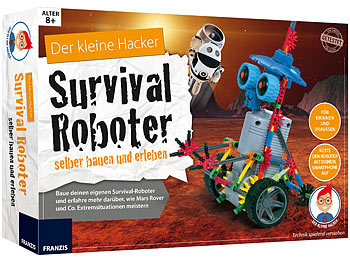 FRANZIS Roboter-Bausatz "Der kleine Hacker - Survival-Roboter" mit Begleitbuch