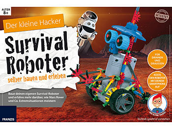 FRANZIS Roboter-Bausatz "Der kleine Hacker - Survival-Roboter" mit Begleitbuch