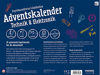 FRANZIS Adventskalender Technik & Elektronik für Kinder, mit 24 Experimenten