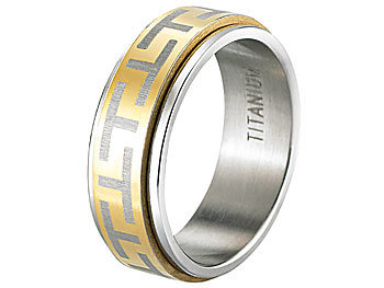 St. Leonhard Herren-Ring aus Titan, teilw. vergoldet, Größe 59 (Ø19mm)