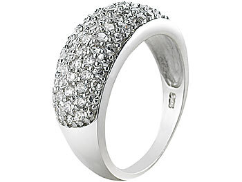 St. Leonhard Silber-Ring mit unzähligen Zirkonia, Größe 54 (Ø 17,2 mm)