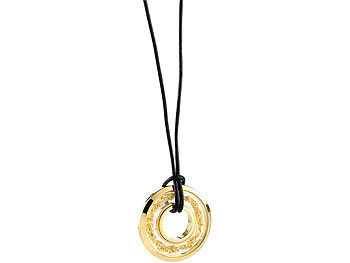 Damen-Halskette Kreole vergoldet gefÃ¼llt mit Feingold Splittern / Schmuck