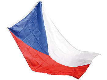 ahnen für EMS, WMs, Länderspiele: PEARL Länderflagge Tschechien 150 x 90 cm aus reißfestem Nylon