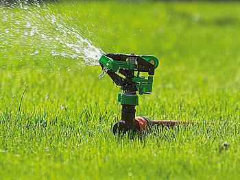 Royal Gardineer Rasensprinkler: Impuls-Rasensprenger mit Erdspieß, 360
