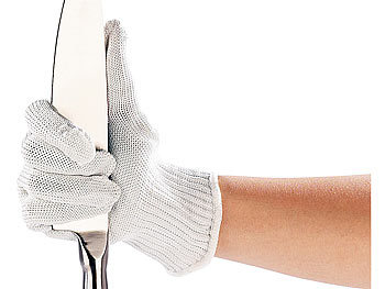 Schnittschutzhandschuhe: AGT 1 Paar Nylon-Stahl-Handschuhe mit Schnittschutz