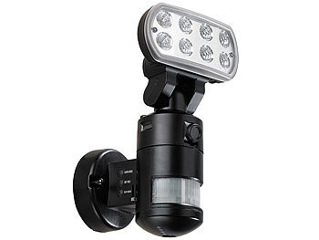 LED Strahler mit Kamera: VisorTech Überwachungskamera FLK-20, LED-Flutlicht, Bewegungsmelder, nachlaufend