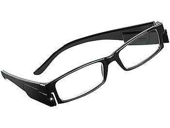 Brillen mit Leseleuchten: PEARL Modische Lesehilfe, +1.0 dpt, mit LED-Leselicht