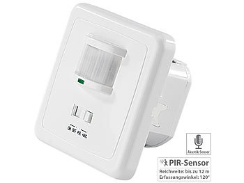 PIR-Bewegungsmelder LED Sensor Schalter Infrarot Lichtschalter Unterputz Wand 