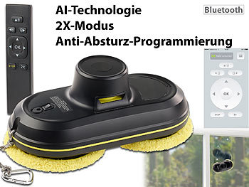 Sichler Intelligenter Profi-Fensterputz-Roboter V4, Bluetooth, App & Fernbed.