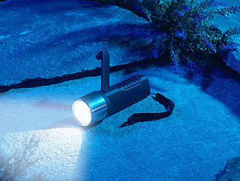 Lunartec Dynamo-LED-Taschenlampe, 80 Lumen, 1 Watt, auch per USB ladbar
