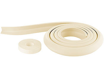 Tischkantenschutz: infactory Universal-Schaumstoff-Kantenschutz, L-Profil, 2 m, zuschneidbar, beige