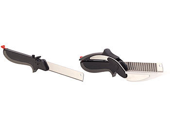 Rosenstein & Söhne 3in1-Küchenschneider-Schere mit 2 Messern & integriertem Schneidebrett