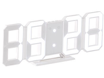 Lunartec Digitaluhr Wand: Digitale Jumbo-LED-Tisch- & Wanduhr, 3D, Wecker,  dimmbar, 28 cm (Digitaluhr zum Hinstellen)