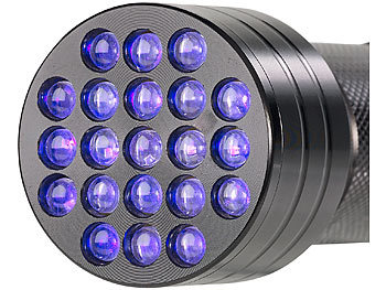 Schwarzlicht High Power LED-Taschenlampe 1W Silber Handlampe Analyse Kontrolle 