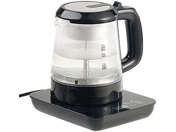 Rosenstein & Söhne 2in1-Teebereiter & Wasserkocher mit Temperaturwahl, 1 Liter, 800 Watt
