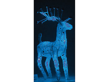 Lunartec Santa Claus' Rentier "Prancer", stehend beleuchtet (blau)