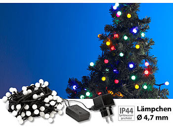 20er RGB LED X-MAS Deko Lichterkette Batterie Advents Weihnachts Lampen bunt 