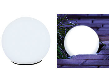 Leuchtkugeln Garten: Lunartec Solar-Glas-Leuchtkugel mit LEDs & Dämmerungsautomatik, Ø 9 cm, weiß