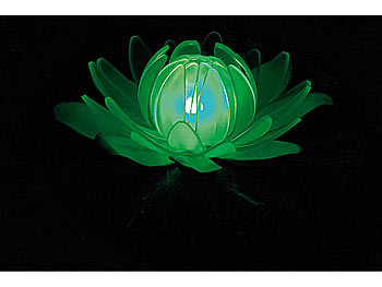 Lunartec LED-Wasserlilie mit Farbwechsler mit Dämmerungs-Automatik 4er-Set