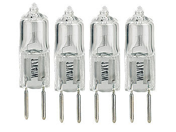 Lunartec Halogen-Stiftsockellampe G4, 12 Volt, 8 Watt, warmweiß, 4er-Pack
