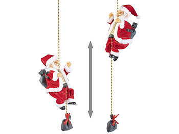 Kletternder Weihnachtsmann auf Leiter Santa mit Jingle Bells Musik Nikolaus Xmes