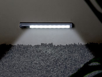 Lunartec 4er-Set Schwenkbare Lichtleisten, PIR, 9 SMD-LEDs, tageslichtweiß