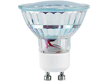 Luminea LED-Spotlight, Glasgehäuse, GU10, 1,5 W, 230 V, 120 lm, warmweiß