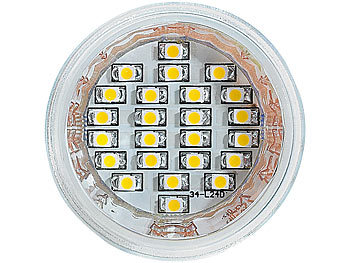 Luminea LED-Spotlight mit Glasgehäuse, GU5.3, 1,5 Watt, 12 V, 180 lm, weiß