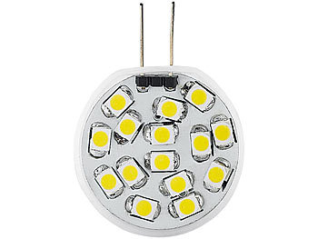 Luminea LED-Stiftsockellampe mit 15 LEDs, G4 (12 V), kaltweiß, vertikal, 120°