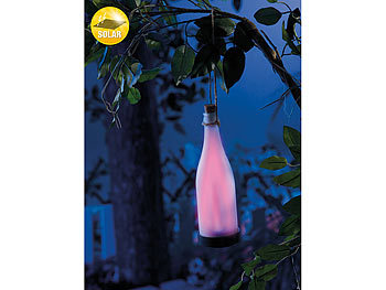Lunartec Solar-LED-Lampe "Flaschenpost", farbwechselnd