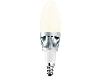 LED-Kerzen Leuchtmittel: Luminea Energiespar-LED-Lampe mit 3 LEDs je 1 W, E14 Candle, warmweiß, 205 lm