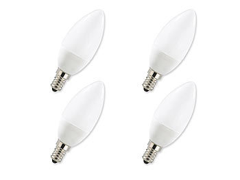 Luminea SMD-LED-Lampe Candle 15 SMDs E14, kaltweiß, 150-170lm, 4er-Set