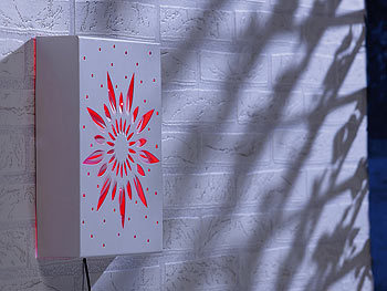 Lunartec Outdoor-Solar-Wandbild mit roter LED