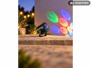 Lunartec Disco Beleuchtung: 2er-Set mobile Mini-LED-Discolichter mit Batteriebetrieb (Diskolichter)