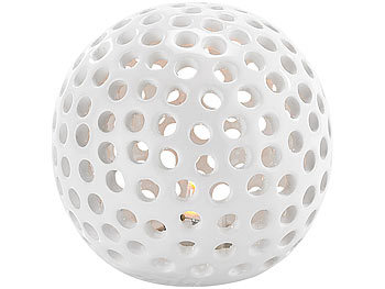 Lunartec 4er-Set kabellose LED-Dekoleuchten aus Keramik, Ø 83 mm