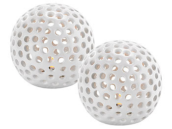 Lunartec 4er-Set kabellose LED-Dekoleuchten aus Keramik, Ø 83 mm