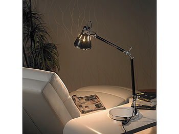 Lunartec Elegante Retro-Tischleuchte weiß im LED-Stromspar-Paket