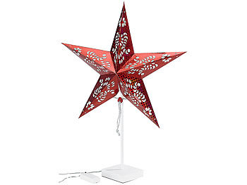 Tischleuchte Weihnachten: Lunartec Deko-Tischleuchte in Sternform, rot